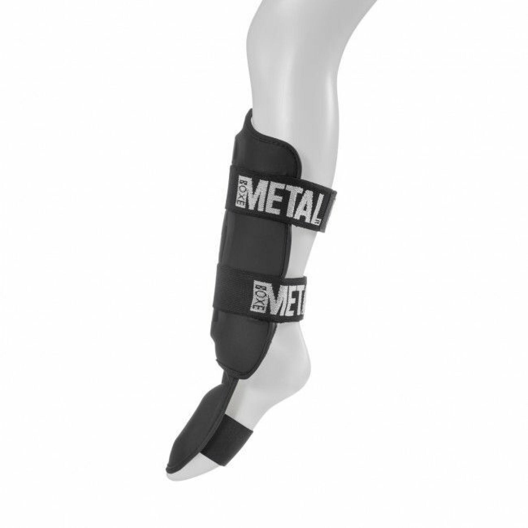 Protège-tibias + pied détachable pro Metal Boxe